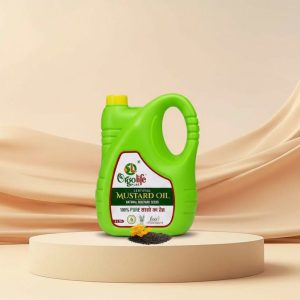 Orgo Life Plus Cold-Pressed Black Mustard Oil 5 Litre | 100% Pure, Natural, Chemical-Free Mustard Oil | FSSAI Certified